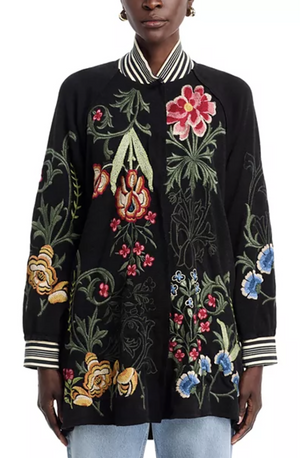 JOHNNY WAS Long Velvet Bomber Jacket-SALE