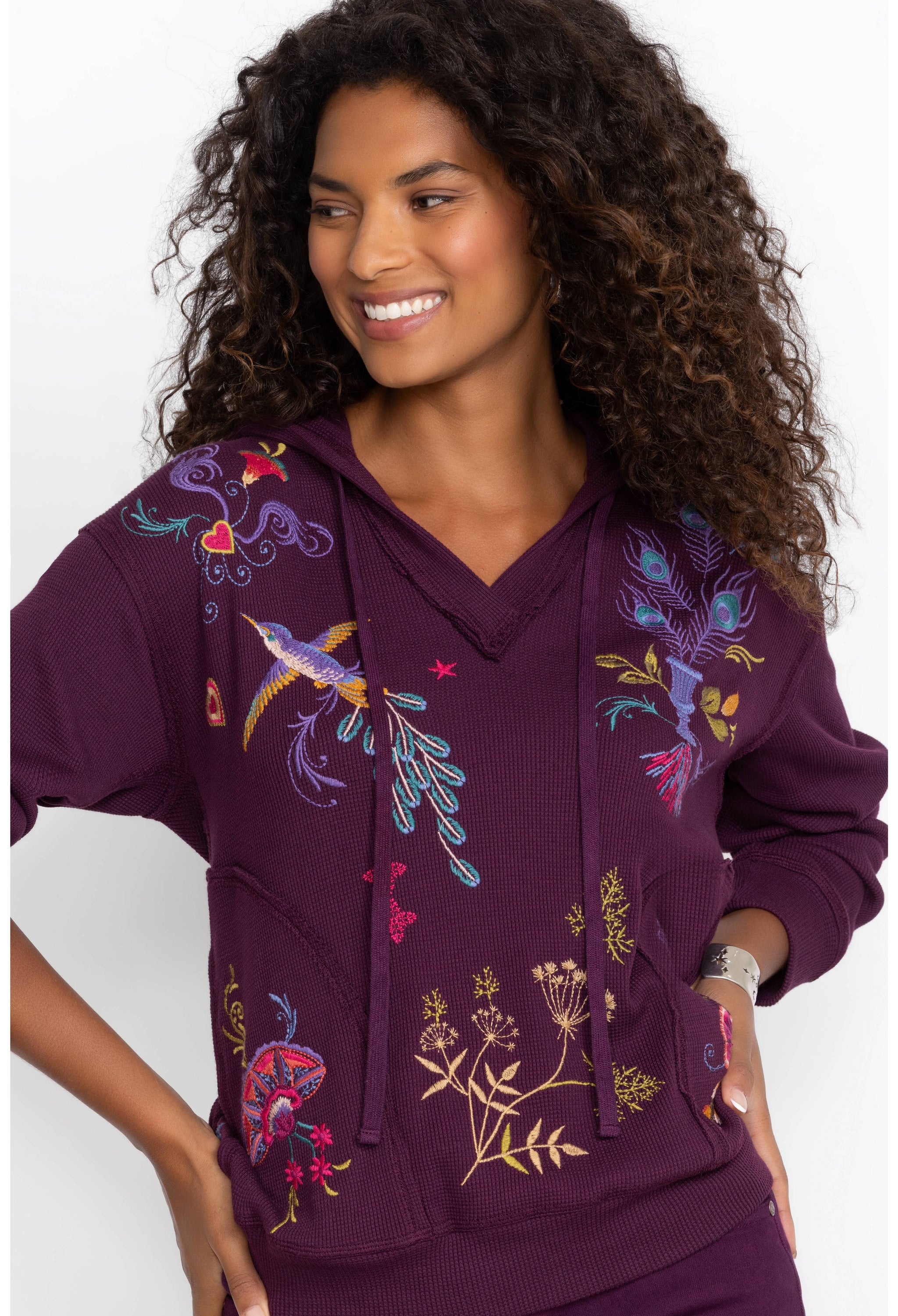 JOHNNY WAS RELAXED THERMAL HOODIE -SALE