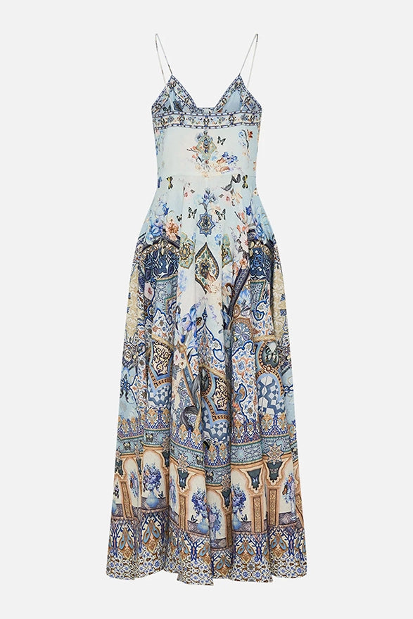 CAMILLA Long Dress With Tie Front-SALE