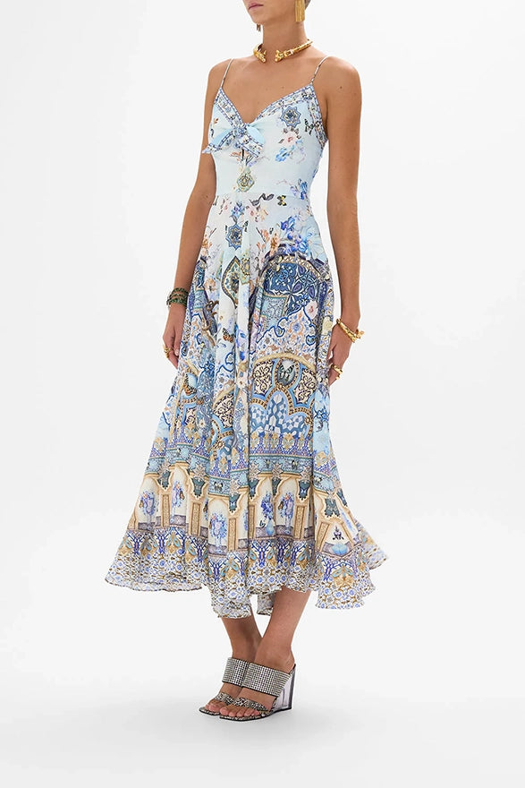 CAMILLA Long Dress With Tie Front-SALE