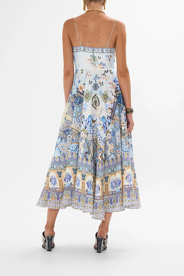 CAMILLA Long Dress With Tie Front-SALE