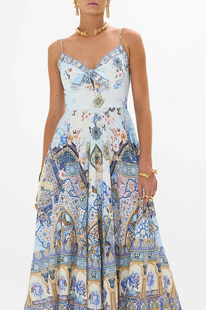 CAMILLA Long Dress With Tie Front