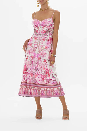 CAMILLA Gathered Bodice Bias Dress