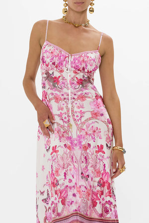 CAMILLA Gathered Bodice Bias Dress