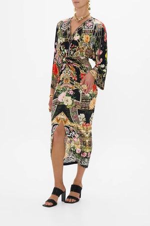 CAMILLA LONG SPLIT FRONT TWIST DRESS