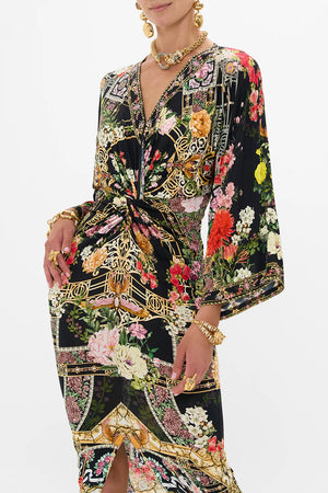 CAMILLA LONG SPLIT FRONT TWIST DRESS