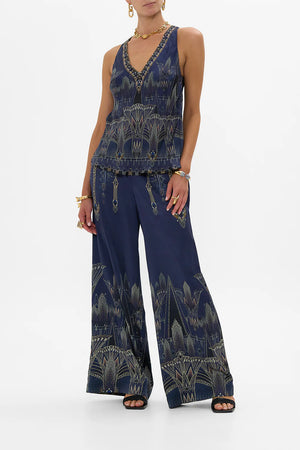 CAMILLA V NECK TOP WITH KNOT BACK