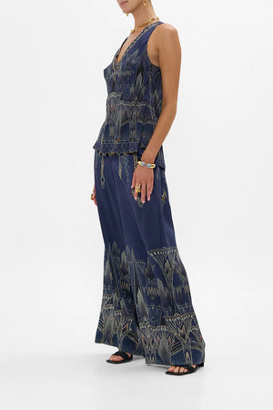 CAMILLA V NECK TOP WITH KNOT BACK