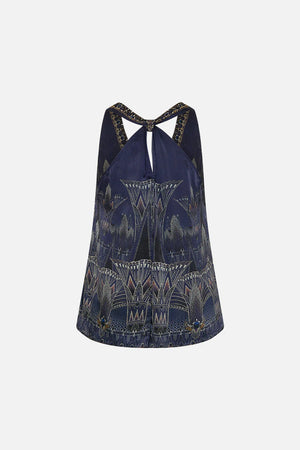 CAMILLA V NECK TOP WITH KNOT BACK