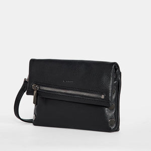 Hammitt Small Leather Crossbody Clutch VIP SML Black/Gunmetal