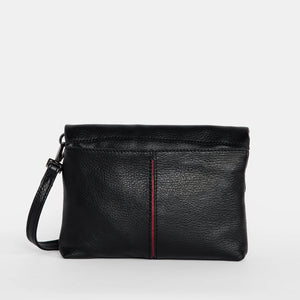 Hammitt Small Leather Crossbody Clutch VIP SML Black/Gunmetal