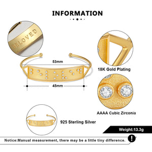 Touchstone YOU GOT THIS Braille Inspired Gold Cuff Bracelet