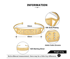 Touchstone MON AMOUR Hidden Messages Braille Inspired Gold Cuff Bracelet