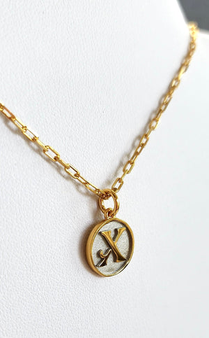 Dainty Fancy X Initial Pendant Necklace
