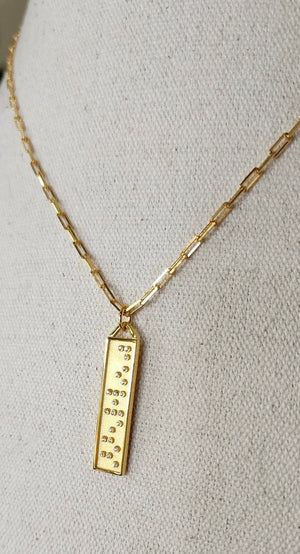 Touchstone I LOVE YOU Gold Bar Necklace