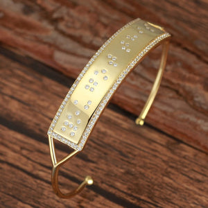 'You Got This' cuff bracelet in crystals and gold