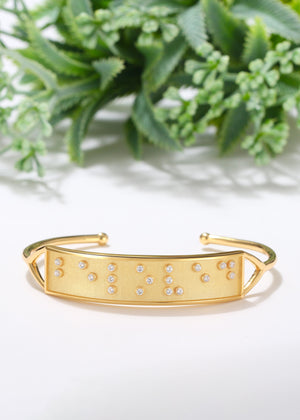 Touchstone YOU GOT THIS Braille Inspired Gold Cuff Bracelet