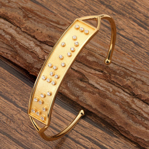 Touchstone LIMITLESS Braille Inspired Gold Cuff Bracelet
