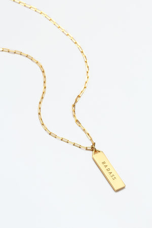 Touchstone Badass Bar Gold Necklace