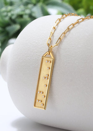 Touchstone Mon Amour Bar Gold Necklace
